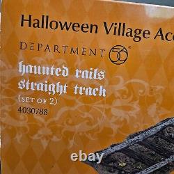 Dept 56 HAUNTED RAILS STRAIGHT TRACKS Set of 2 Halloween Train 4030788