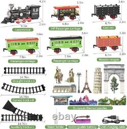 Durable Kids Train Set with Rechargeable Battery & Multiple Track Configurations