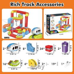 Electric 2 Trains Set Tracks, DIY Toy Train Race Tracks, 3D Infinity Modular Cub