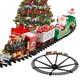 Electric Christmas Train Set Tree Surround Track With Music Light Santa Claus