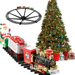 Electric Christmas Train Set Tree Surround Track With Music Light Santa Claus