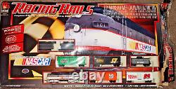 Electric Train Locomotive 6 Car Set Life-Like Racing Rails NASCAR WithOG Packaging