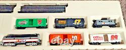 Electric Train Locomotive 6 Car Set Life-Like Racing Rails NASCAR WithOG Packaging