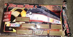 Electric Train Locomotive 6 Car Set Life-Like Racing Rails NASCAR WithOG Packaging