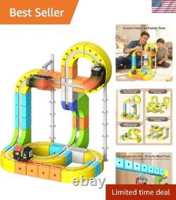 Electric Train Set for Kids, 105Pcs Build 3D DIY Track Building Kits with Tra