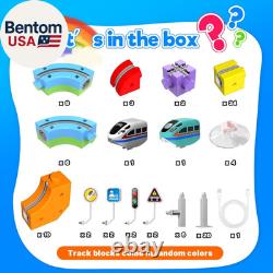 Electric Train Set for Kids, 3D DIY Track Building Kits with Train and Traffic S