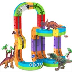 Electric Train Set with 3D Magic Flexible Race Tracks for Kids, Race Car Trac