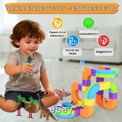 Electric Train Set with 3D Magic Flexible Race Tracks for Kids, Race Car Trac