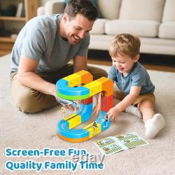 Electric Train Set with Flexible 3D Race Track, 32 Pc Modular Clip-Fit Layout &