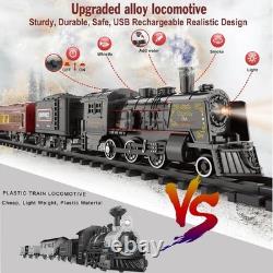 Electric Train Sets Large, Red Rechargeable Set Luxury Tracks