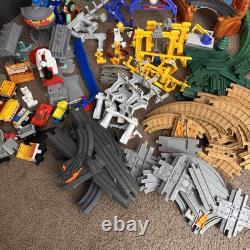 Fisher Price GeoTrax Train Set Buildings Track and Cars Lot Of 170+ Piece Disney