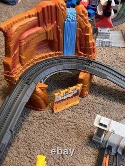 Fisher Price GeoTrax Train Set Buildings Track and Cars Lot Of 170+ Piece Disney