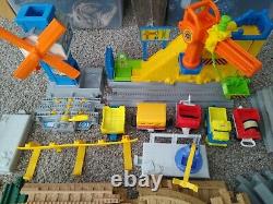 Fisher-Price GeoTrax Train Set Track Parts Pieces Cargo Cars Lot of 76 Tracks