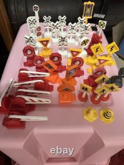 HUGE Fisher Price GeoTrax Train Set Buildings Track and Cars Lot Of 195+ Pieces