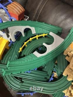 HUGE Fisher Price GeoTrax Train Set Buildings Track and Cars Lot Of 195+ Pieces
