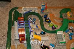 HUGE Lot #3 Fisher Price Geotrax Train Set Trains Track Buildings Grand Central