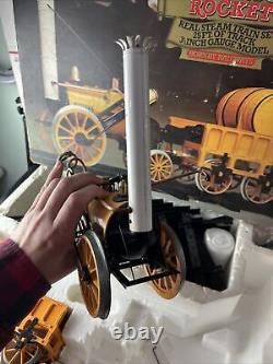 Hornby Railways Stephensons Rocket Real Steam Train Set & Track & Box Nice