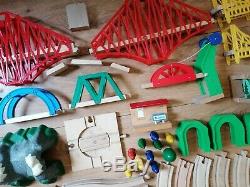 Huge Brio, TCM, wooden train track bundle set with tunnels, bridges, crane +++