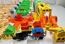 Huge Lot of 132 Vintage Fisher Price Flip Track Rail & Road Train Track Set