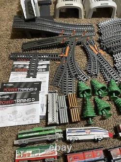 Jakks Pacific Power Train 3 Engine Cars Tracks Play Set Huge Lot 175 Pieces