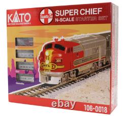 KATO 1060018 N Scale ATSF Super Chief Train Starter Set W TRACK & POWER 106-0018
