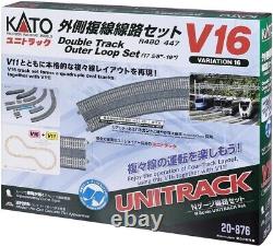 KATO N Gauge V16 Outer Double Track Line Set R480/447 20-876, Model Train Rail