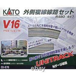 KATO N Gauge V16 Outer Double Track Line Set R480/447 20-876, Model Train Rail