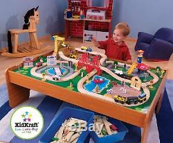 KidKraft 100-Piece Wooden Train Table Set Thomas & Friends Railway Track Kids