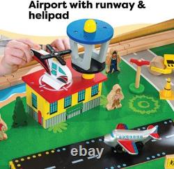 Kidkraft Waterfall Mountain Wooden Train Set & Table with 120 Pieces, 3 Storage