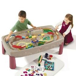 Kids Train Table Track Set Children Activity Center Toddler Craft Play Art Desk