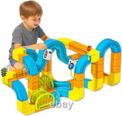 Klick Rail Electric Train Set for Kids, Cube Track with Motorized Engine, 3D Gra