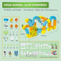 Klick Rail Electric Train Set for Kids, Cube Track with Motorized Engine, 3D Gra