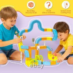Klick Rail Electric Train Set for Kids, Cube Track with Motorized Engine, 3D Gra