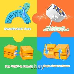 Klick Rail Electric Train Set for Kids, Cube Track with Motorized Engine, 3D Gra