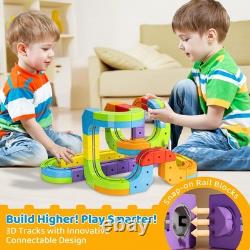 KlickRail Electric Train Set 88 Pcs Flexible Race Track & Motorized Car 3-8Y