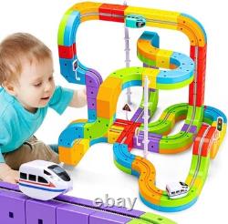 KlickRail Electric Train Set Flexible Race Track for Kids 4 88 pcs Deluxe