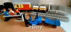 LEGO 12V 7722 Steam Cargo Train 12 Volt Railway Gray Track Eisenbahn, year 1985