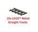 Lego 9v Train 25x 4515 / 2865 Pieces Straight Metal Tracks Rails Top Price