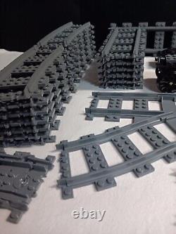 LEGO 9v Train Set Lot Track Pieces, Switch Point, Cars, IR Receivers, Battery +