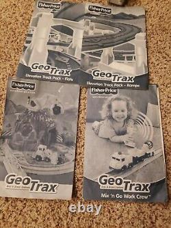 LOT 120 pc Fisher Price GEO TRAX GEOTRAX Set Mix Train Tracks Station Bridge