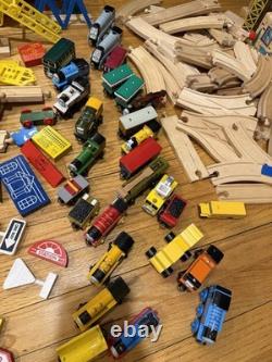 LOT 150+ Large Genuine Wooden Thomas Train Set Trains Track 28 trains vintage