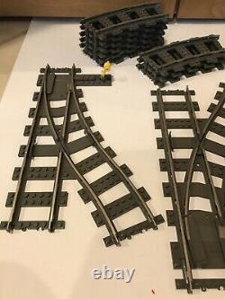 LOT OF 43 Lego 9v 2865 2867 2861 4519 Train tracks Switch 21 Curve 19 Straight