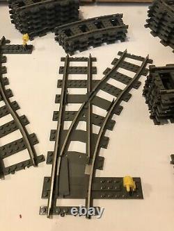 LOT OF 43 Lego 9v 2865 2867 2861 4519 Train tracks Switch 21 Curve 19 Straight