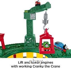 Large Toys Train Track Set Motorized Thomas with Station Crane Kids Children Gift