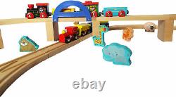Large Wooden Train Set, BRIO Bigjigs compatible, huge railway track, 3 layouts
