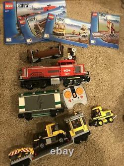 Lego City 3677 Red Cargo Train Complete Motor Controller No Box Extra Track