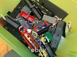 Lego trainsets joblot including station, multiple trains, approx 180 track parts