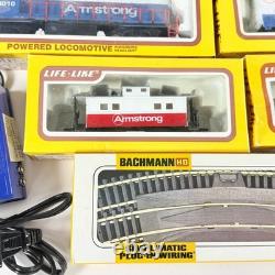 Life Like HO Train Set Lot 6 Armstrong World Industries Cars Track HO Gauge