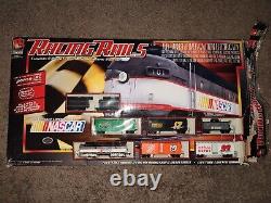 Life-Like Racing Rails NASCAR Electric Train Locomotive 6 Car Set WithOG Packaging