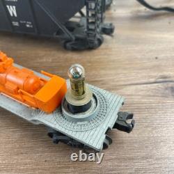 Lionel Electric Train Set Lot Blue Locomotive Red Crane Jersey Central with Tracks